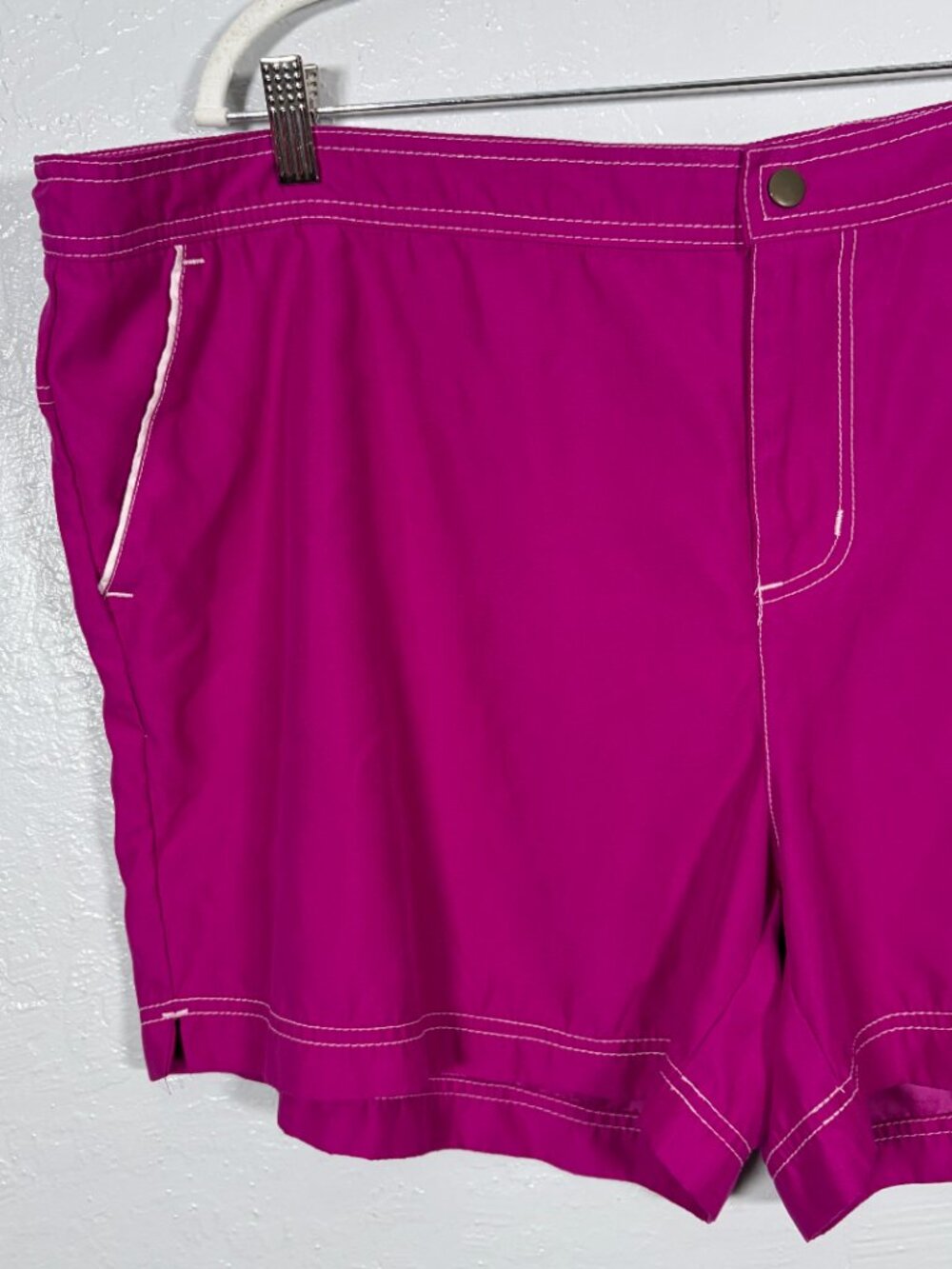 Catalina Women Plus Size 2X Fuchsia Purple Boardshorts Swim Pockets Beach - Picture 2 of 5